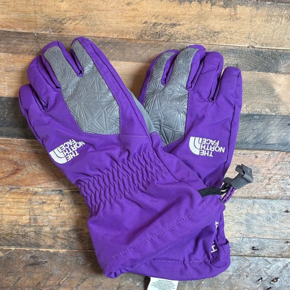 The North Face Purple Gray Winter Gloves - HyVent Montana - Picture 1 of 4
